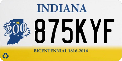 IN license plate 875KYF