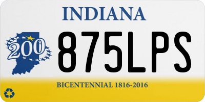 IN license plate 875LPS
