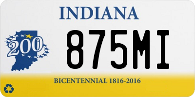 IN license plate 875MI