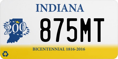 IN license plate 875MT