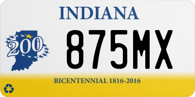 IN license plate 875MX