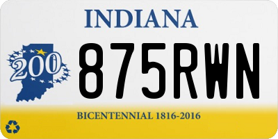 IN license plate 875RWN