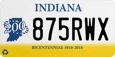IN license plate 875RWX