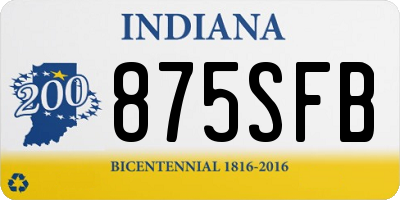 IN license plate 875SFB