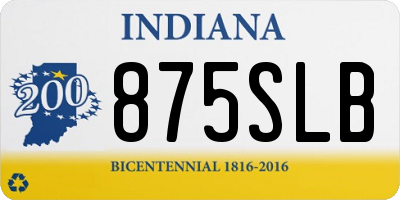IN license plate 875SLB