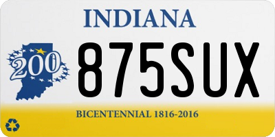 IN license plate 875SUX
