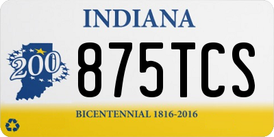 IN license plate 875TCS
