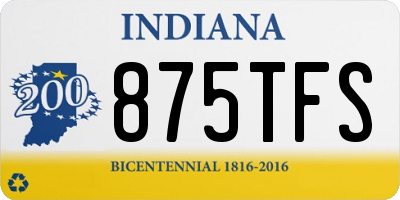 IN license plate 875TFS