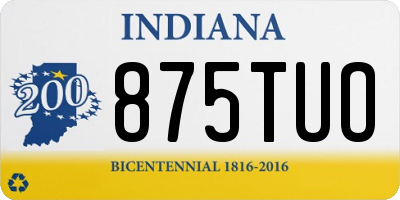 IN license plate 875TUO