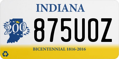 IN license plate 875UOZ