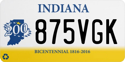 IN license plate 875VGK