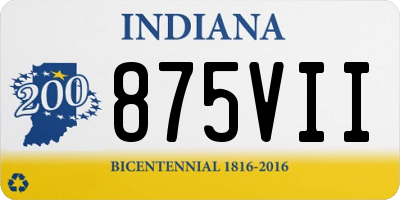 IN license plate 875VII