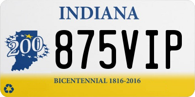 IN license plate 875VIP