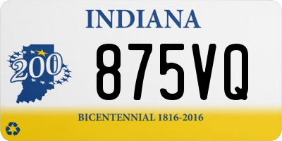 IN license plate 875VQ