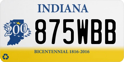 IN license plate 875WBB