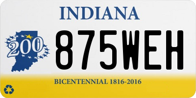 IN license plate 875WEH