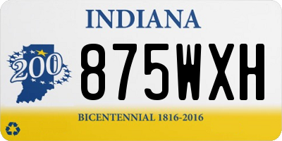 IN license plate 875WXH