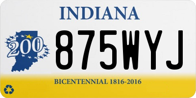 IN license plate 875WYJ