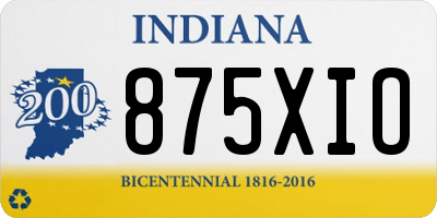 IN license plate 875XIO