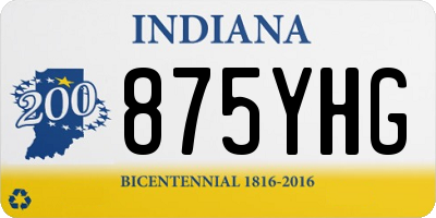 IN license plate 875YHG
