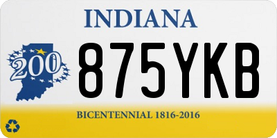 IN license plate 875YKB