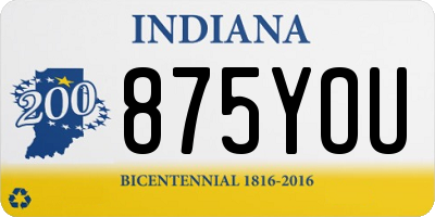IN license plate 875YOU