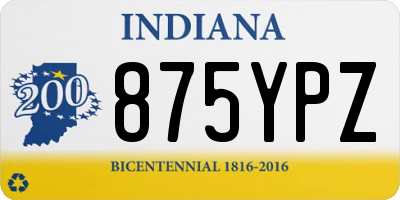 IN license plate 875YPZ