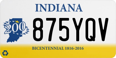 IN license plate 875YQV