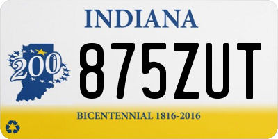 IN license plate 875ZUT