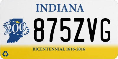 IN license plate 875ZVG