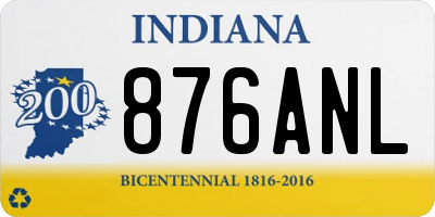 IN license plate 876ANL