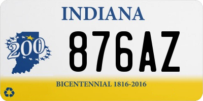IN license plate 876AZ