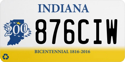 IN license plate 876CIW