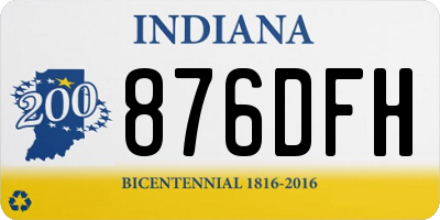 IN license plate 876DFH