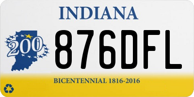IN license plate 876DFL