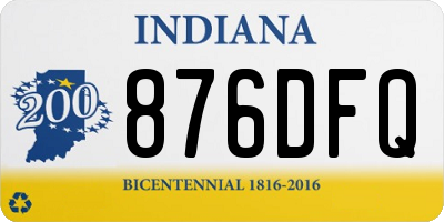 IN license plate 876DFQ