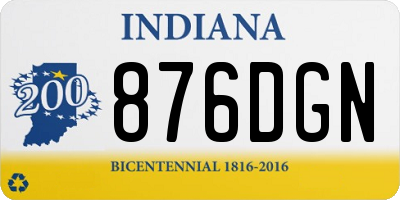 IN license plate 876DGN