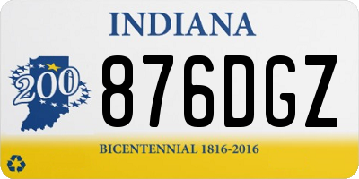 IN license plate 876DGZ