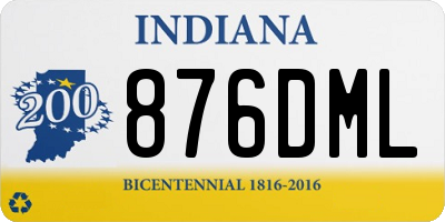 IN license plate 876DML