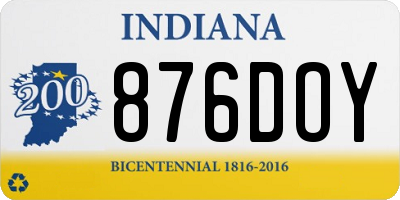 IN license plate 876DOY