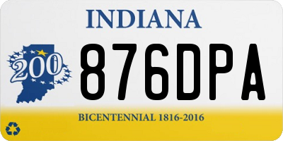 IN license plate 876DPA