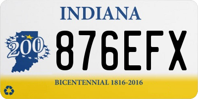 IN license plate 876EFX