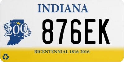 IN license plate 876EK