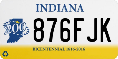 IN license plate 876FJK