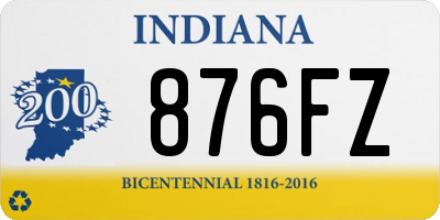 IN license plate 876FZ