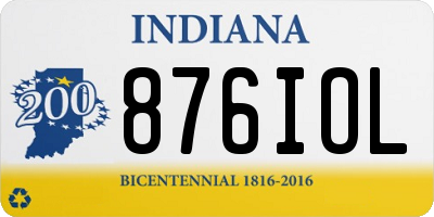IN license plate 876IOL