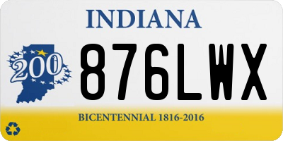 IN license plate 876LWX