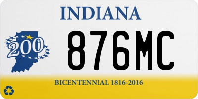 IN license plate 876MC