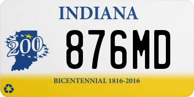 IN license plate 876MD