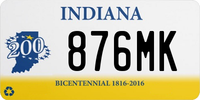 IN license plate 876MK